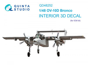 Intérieur imprimé en 3D et coloré sur papier décalcomanie Quinta Studio QD48252 OV-10D Bronco (ICM) 1/48