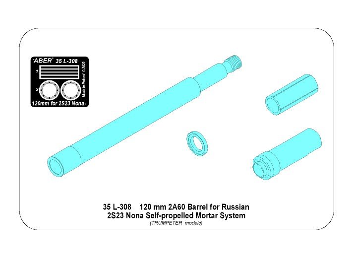 Aber 35L-308 Lufa 120mm 2A60 do rosyjskiego moździerza 2S23 Nona 1/35 – Bild 2
