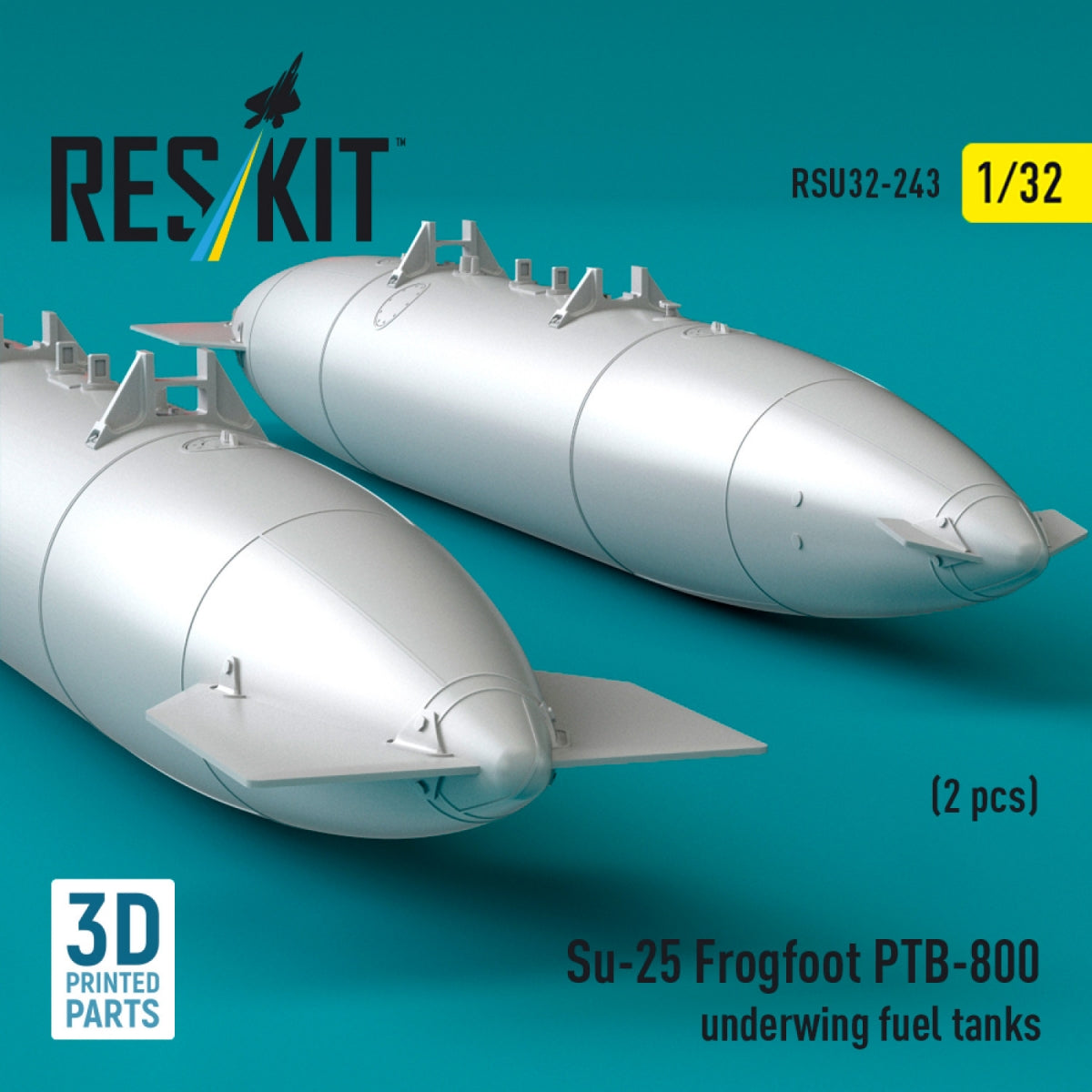 RESKIT RSU32-0243 Su-25 Frogfoot PTB-800 underwing fuel tanks (2 pcs) (3D Printed) 1/32