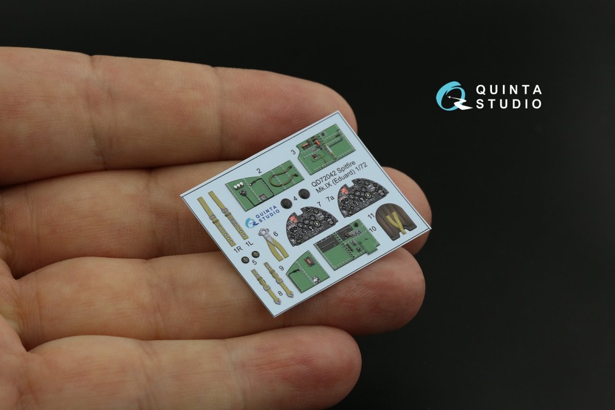 Quinta Studio QD72042 Spitfire Mk.IX 3D-Printed &amp;amp; coloured Interior on decal paper (Eduard) 1/72 – Bild 6