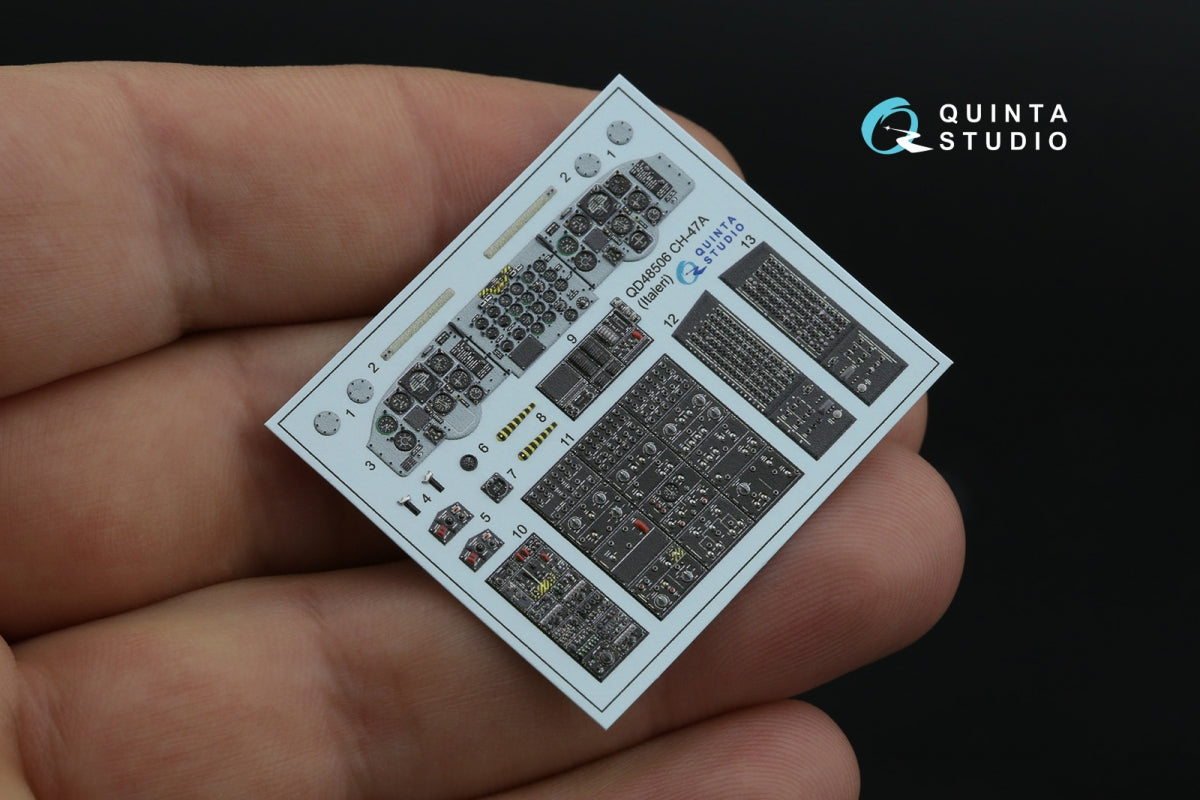 Quinta Studio QD48506 CH-47A 3D-Printed coloured Interior on decal paper (Italeri) 1/48 – immagine 6