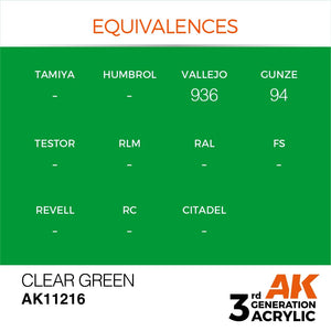 AK Interactive AK11216 CLEAR GREEN – STANDARD 17ml – image 3