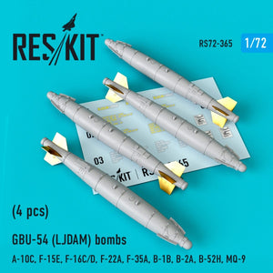 RESKIT RS72-0365 GBU-54 (LJDAM) BOMBS (4 PCS) 1/72