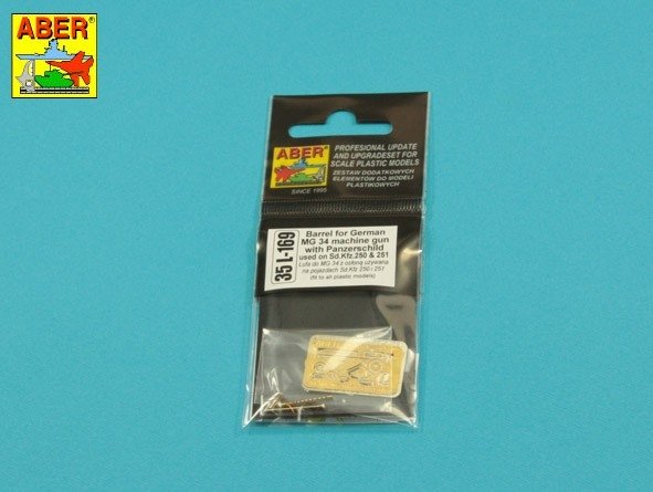 Canon Aber 35L-169 pour fusil MG34 allemand avec protection blindée 1/35