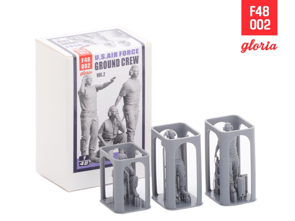 Gloria F48002 Ground Crew US Air Force vol.2 3D Printed Figures x 3 1/48 – immagine 3