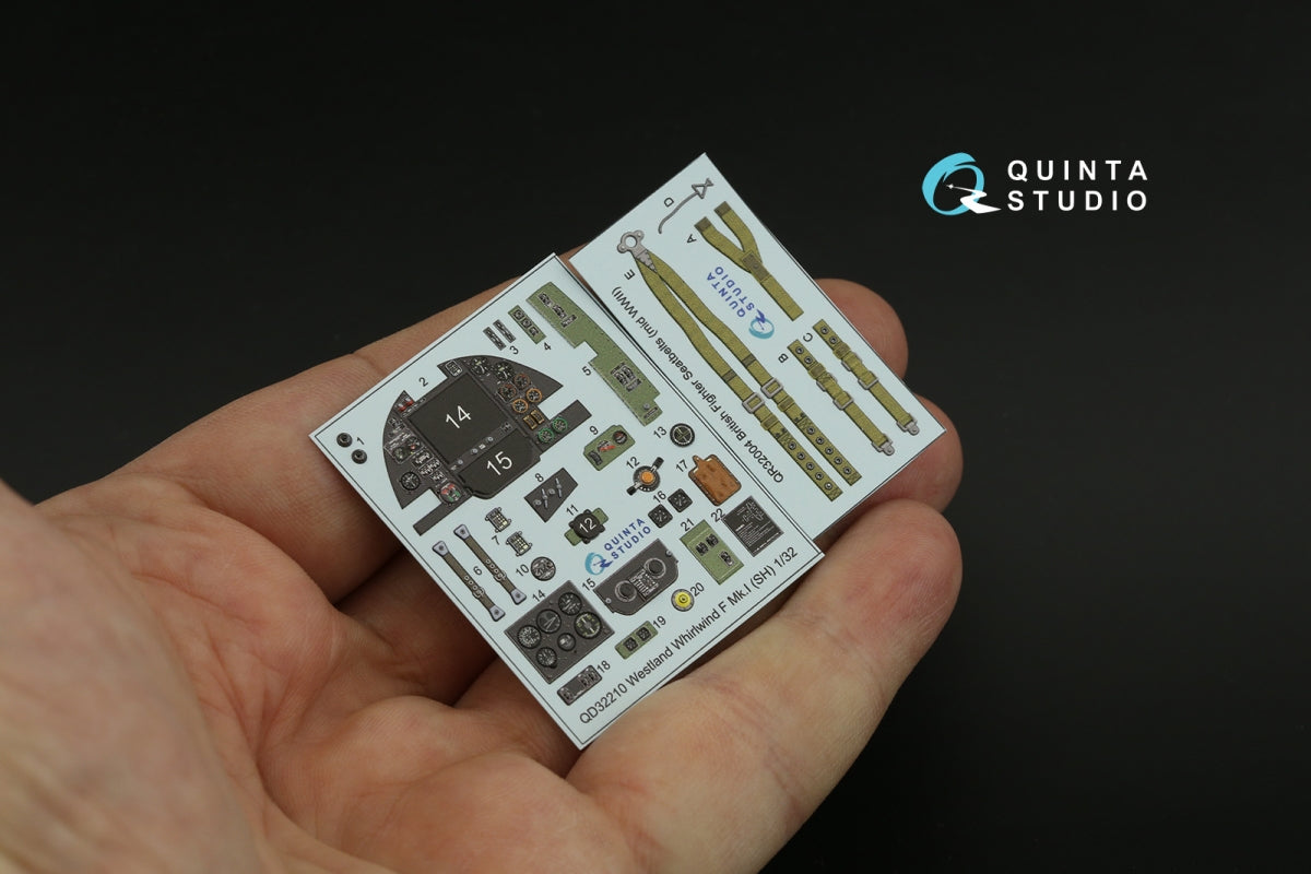 Quinta Studio QD32210 Westland Whirlwind F Mk.I 3D-Printed &amp;amp; colored Interior on decal paper (Special Hobby) 1/32 – image 3