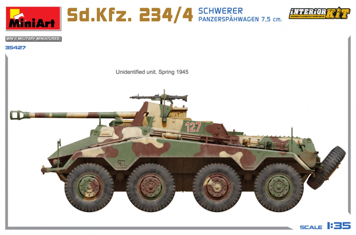 MiniArt 35427 Sd.Kfz. 234/4 SCHWERER PANZERSPÄHWAGEN 7,5 cm. INTERIOR KIT 1/35 – Bild 8