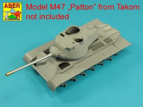 Aber 35L-284 90mm M-36 z cylindrycznym hamulcem do amerykańskiego czołgu M47 Patton bez pokrowca na jarzmo Takom/Italeri 1/35 – zdjęcie 6