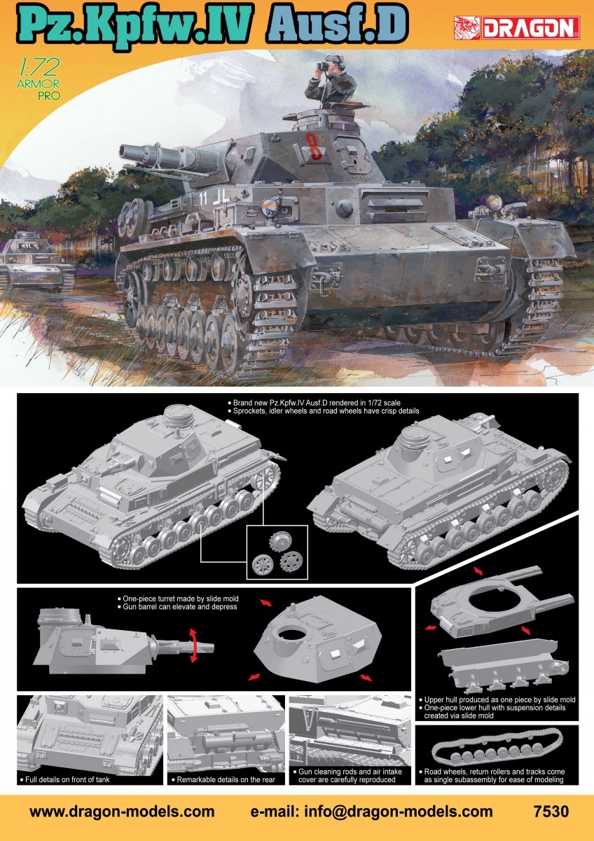 Dragon 7530 Pz.Kpfw.IV Ausf.D 1/72 
