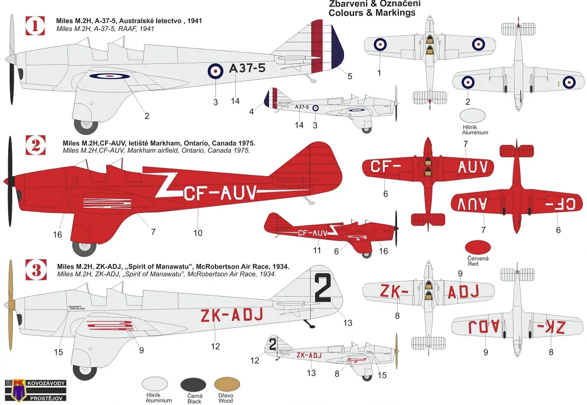 Kovozavody Prostejov KPM0283 Miles M.2H Hawk Major „International“ 1/72 – Bild 2