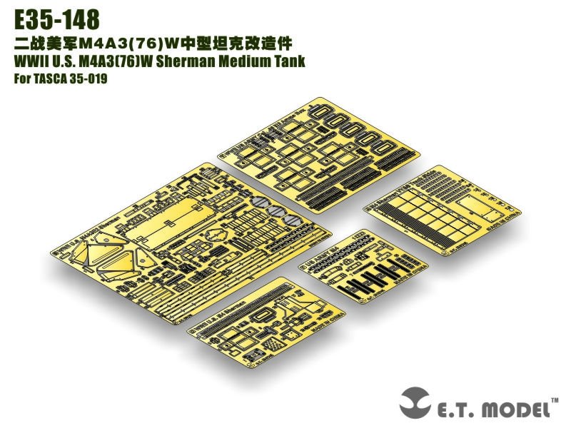 E.T. Model E35-148 WWII U.S. M4A3(76)W Sherman Medium Tank (For TASCA 35-019) 1/35