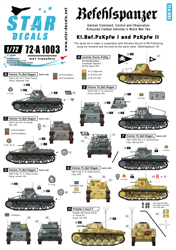 Star Decals 72-A1003 Befehlspanzer # 1 1/72 – Bild 2