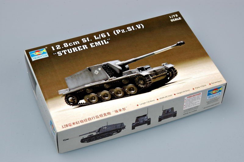 Trumpeter 07210 12.8cm Sf. L/61 (Pz.Sf.V) &amp;quot;STURER EMIL&amp;quot; 1/72 – immagine 2