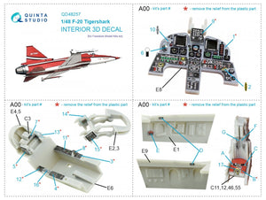 Quinta Studio QD48257 F-20 Tigershark 3D-Printed &amp;amp; coloured Interior on decal paper (Freedom Model) 1/48 – Bild 2