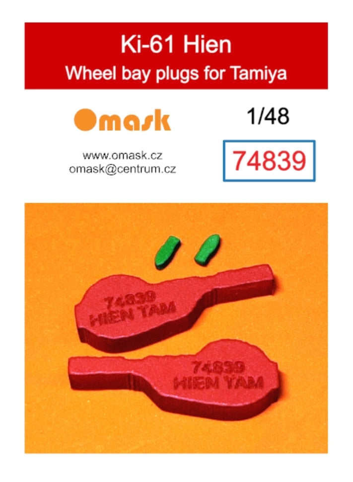 Bouchons de puits de train d&amp;#39;atterrissage Omask 74839 Ki-61 Hien (pour Tamiya 61115, 25424, 25203) 1/48