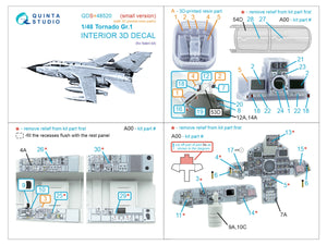 Quinta Studio QDS+48520 Tornado Gr.1 3D-Printed coloured Interior on decal paper (Italeri) (small version) (with 3D-printed resin parts) 1/48 – immagine 7