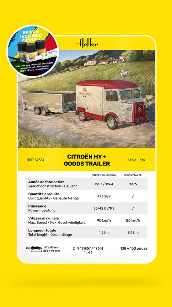 Heller 52331 Starter Kit Citroen Hy + Goods Trailer 1/24 – Bild 3