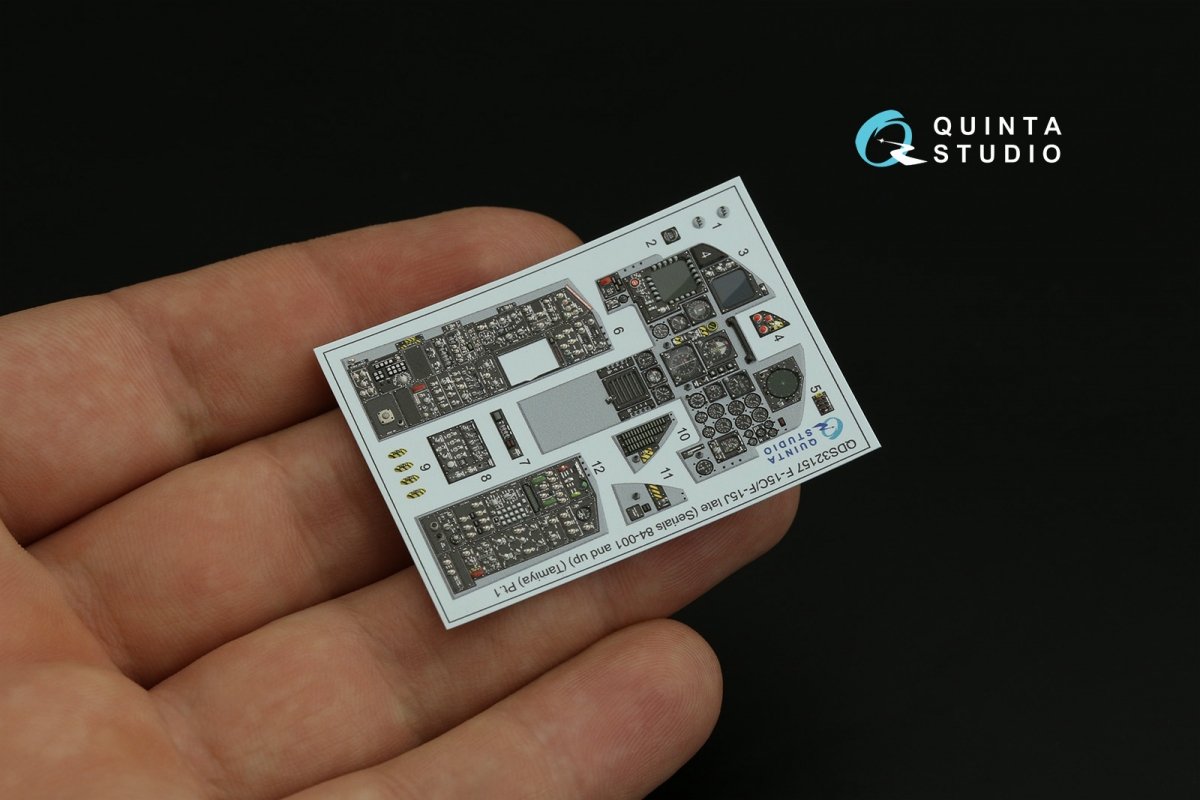 Quinta Studio QDS-32157 F-15C Late/F-15J late 3D-Printed &amp;amp; coloured Interior on decal paper (Tamiya) (small version) 1/32 – immagine 9