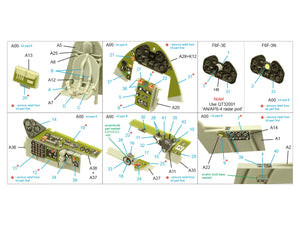 Quinta Studio QD32189 F6F-3E/N Hellcat 3D-Printed coloured Interior on decal paper (Trumpeter) 1/32 – Bild 2