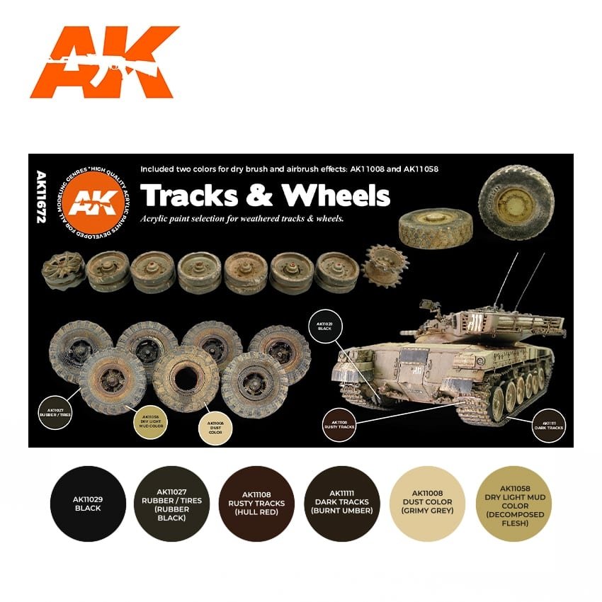 AK Interactive AK11672 3G TRACKS &amp;amp; WHEELS 6x17 ml – Bild 2