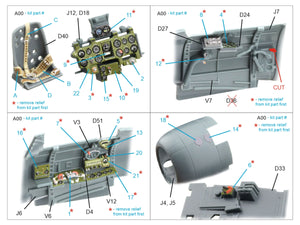 Intérieur imprimé en 3D et coloré sur papier décalcomanie (Eduard) pour la maquette Quinta Studio QD48609 A6M5 Zero (production Mitsubishi) à l&amp;#39;échelle 1/48. – image 2
