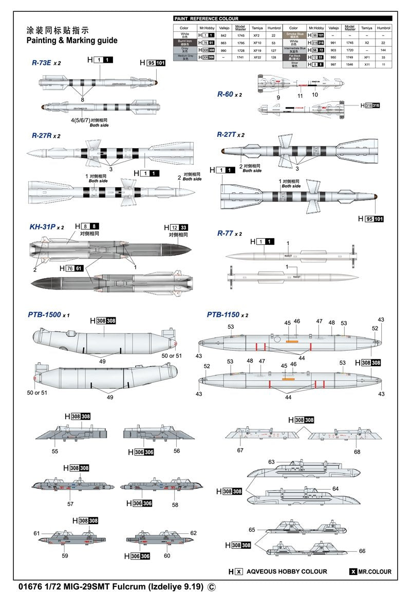 Trumpeter 01676 MIG-29SMT Fulcrum (Izdeliye 9.19) 1/72 – image 2