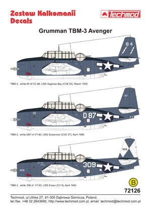 Techmod 72126 - Grumman TBM-3 Avenger 1/72 – imagen 2