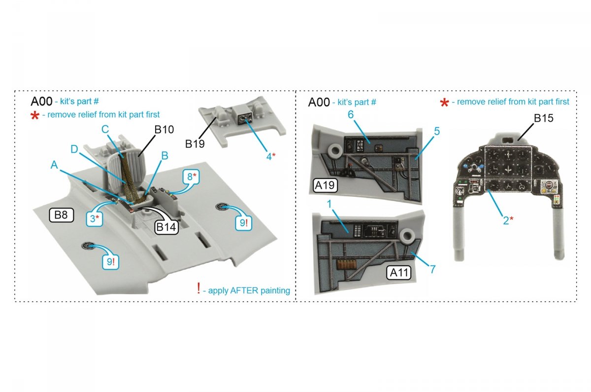 Quinta Studio QD72056 Yak-9D 3D-Printed &amp;amp; coloured Interior on decal paper (Zvezda) 1/72 – Bild 6
