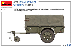 MiniArt 35443 G-518 US 1t CARGO TRAILER WITH CANVAS BEN HUR 1/35 – immagine 3