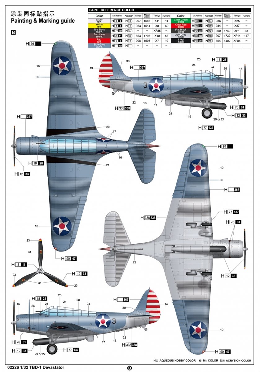 Trumpeter 02226 Douglas TBD-1 Devastator 1/32 – imagen 6