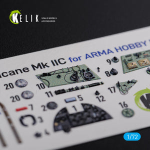 Décalcomanies 3D intérieures KELIK K72114 Hurricane Mk IIC pour maquette Arma Hobby au 1/72 – image 5