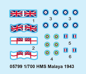 Trumpeter 05799 HMS MALAYA 1943 1/700 – image 5