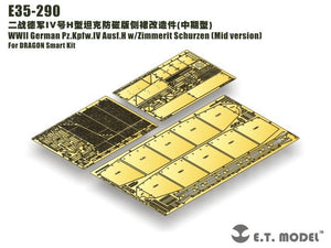 E.T. Model E35-290 WWII German Pz.Kpfw.IV Ausf.H w/Zimmerit Schurzen (Mid version) For DRAGON 1/35 – Bild 2