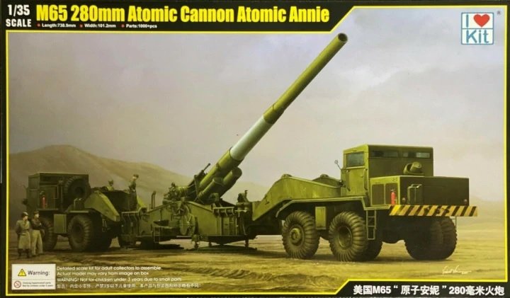 J&amp;#39;adore le kit 63522 M65 Canon atomique de 280 mm « Atomic Annie » au 1/35