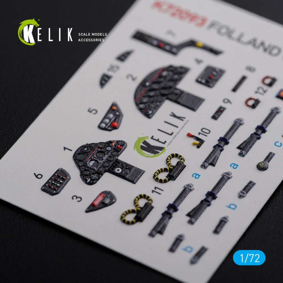 KELIK K72093 Folland Gnat T.1 interior 3D decals for Airfix kit 1/72 – Bild 5