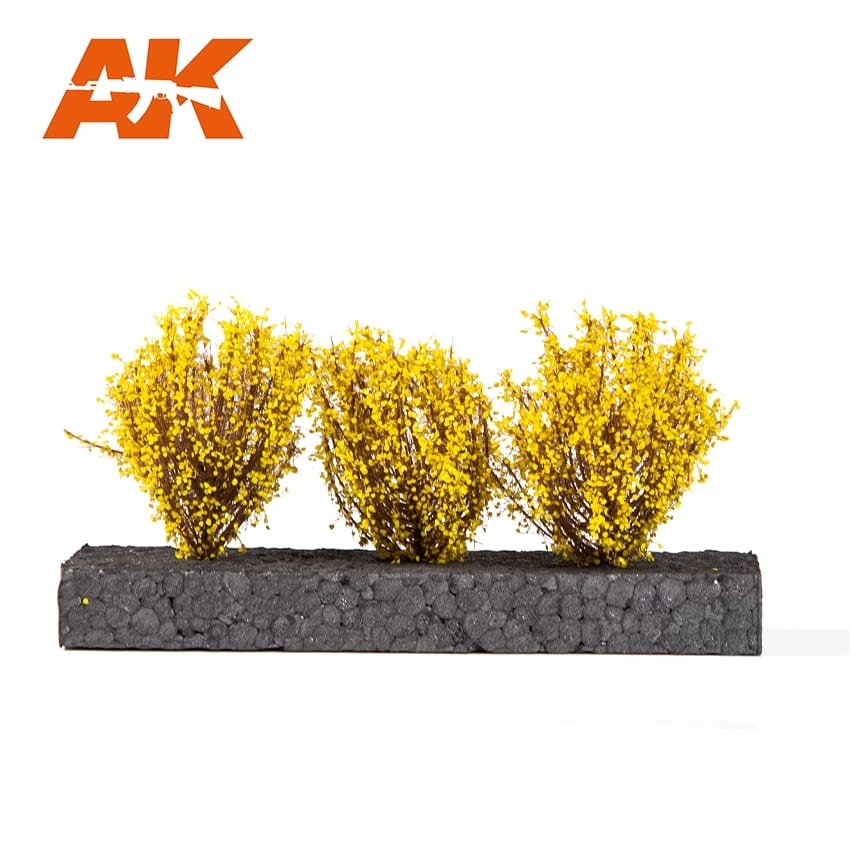 AK Interactive AK8218 LIGHT YELLOW BUSHES 4-6CM 1/35 – imagen 2