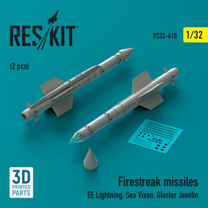 RESKIT RS32-0410 Firestreak missiles (2 pcs) (3D Printed) 1/32 – zdjęcie 2
