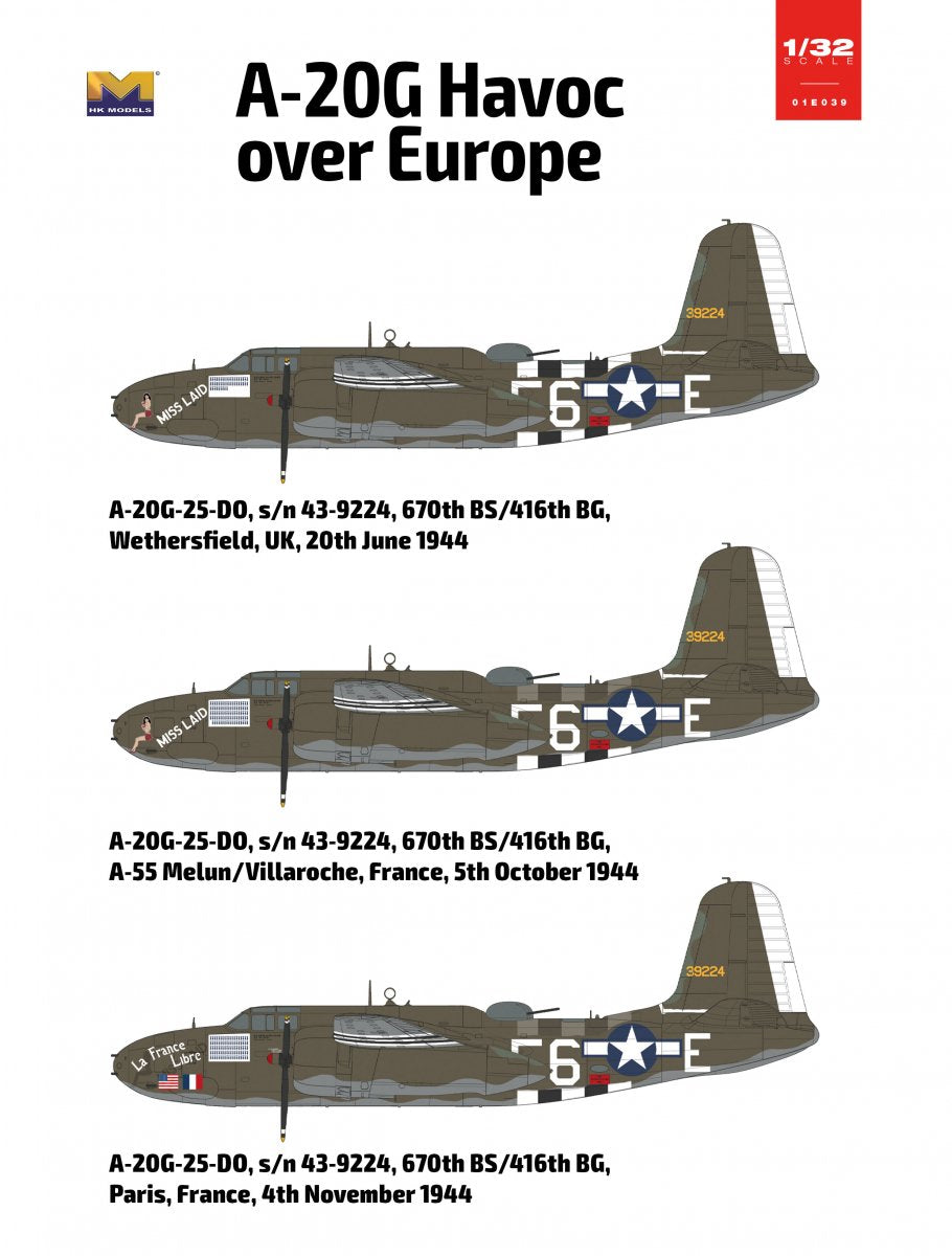 HK Models 01E039 A-20G Havoc over Europe 1/32 – zdjęcie 9
