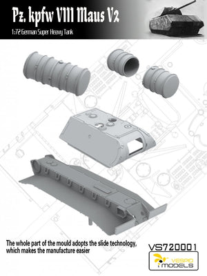 Vespid Models VS720001 Pz.Kpfw. VIII Maus V2 German Super Heavy Tank 1/72 – imagen 6