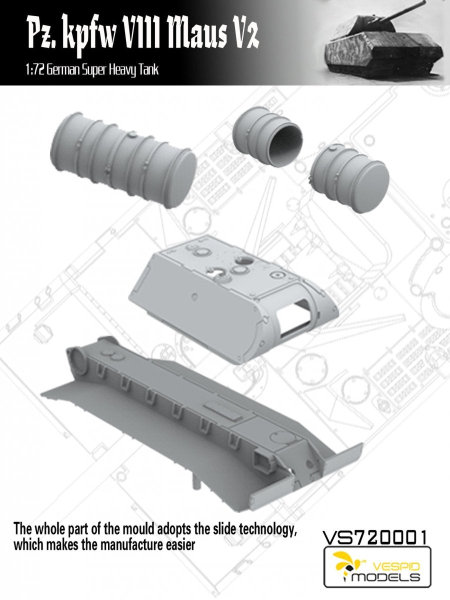 Vespid Models VS720001 Pz.Kpfw. VIII Maus V2 German Super Heavy Tank 1/72 – imagen 6