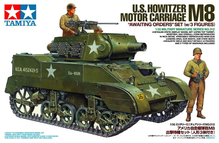 Tamiya 35312 U.S. Howitzer Motor Carriage M8 Awaiting Orders Set (w/3 Figures) 1/35 – immagine 2