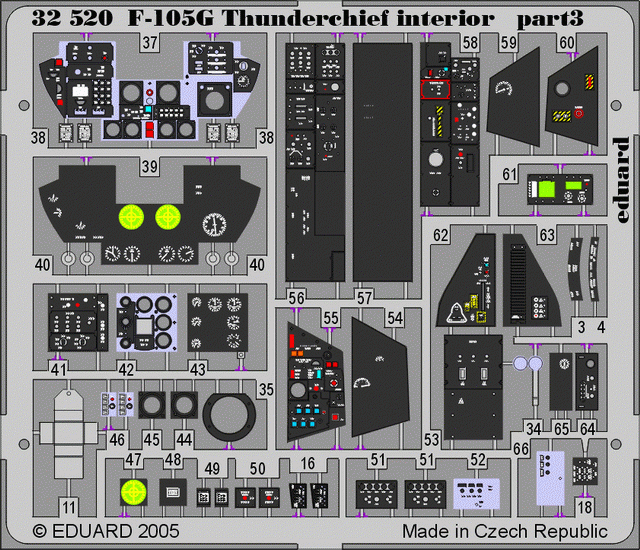 Eduard 32520 F-105G interior 1/32 TRUMPETER – immagine 3