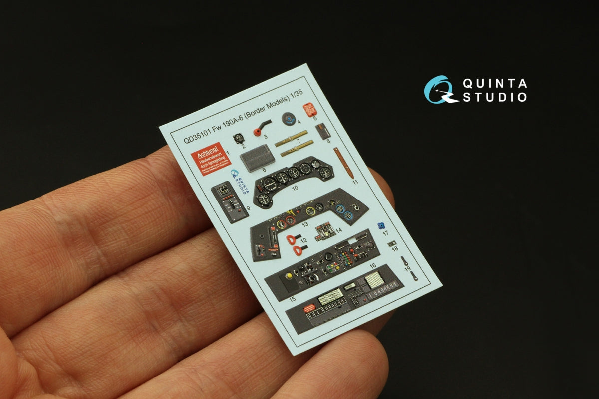 Quinta Studio QD35101 FW 190A-6 3D-Printed &amp;amp; coloured Interior on decal paper (Border Model) 1/35 – Bild 4