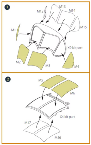 Clear Prop! CPA72128 OV-1B Mohawk &amp;quot;Pilot School&amp;quot; painting mask on &amp;quot;yellow kabuki paper&amp;quot; for CP kit CP72038 1/72 – imagen 4