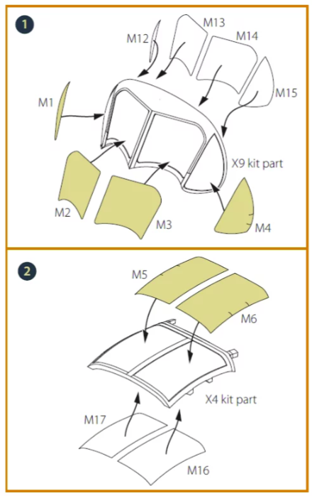 Clear Prop! CPA72128 OV-1B Mohawk &amp;quot;Pilot School&amp;quot; painting mask on &amp;quot;yellow kabuki paper&amp;quot; for CP kit CP72038 1/72 – imagen 4