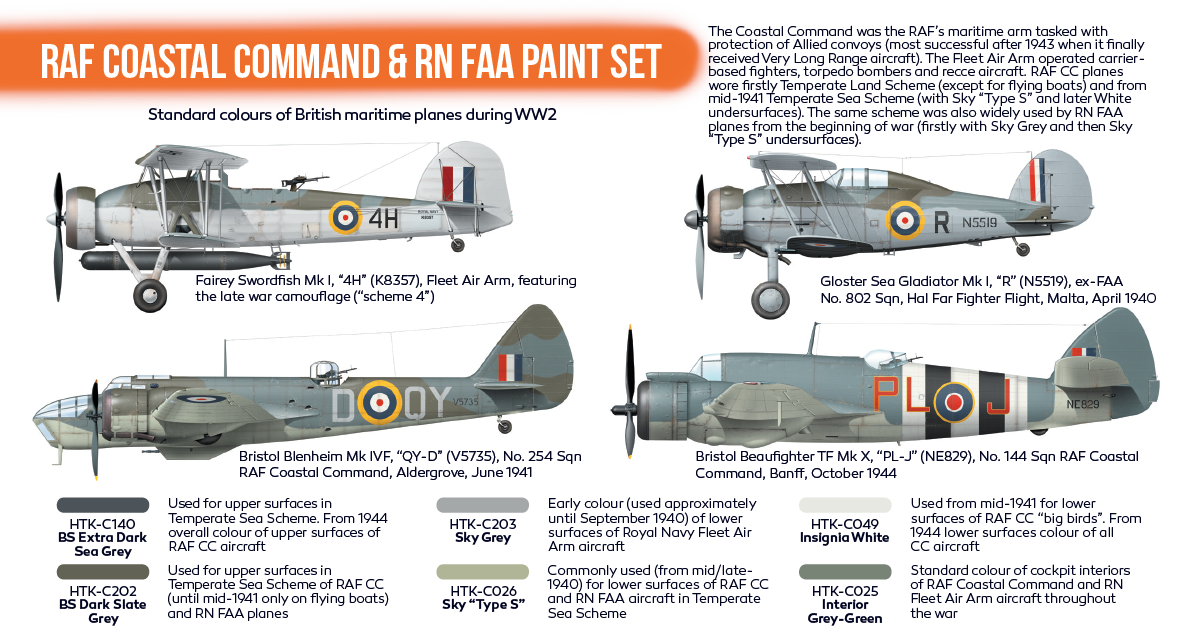 Hataka HTK-CS49 ORANGE LINE – RAF Coastal Command &amp;amp; RN FAA paint set 6x17ml – Bild 3