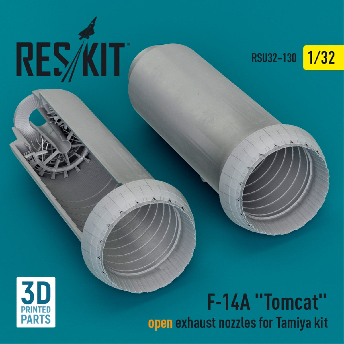 RESKIT RSU32-0130 Tuyères d'échappement ouvertes F-14A « Tomcat » pour maquette Tamiya (impression 3D) 1/32