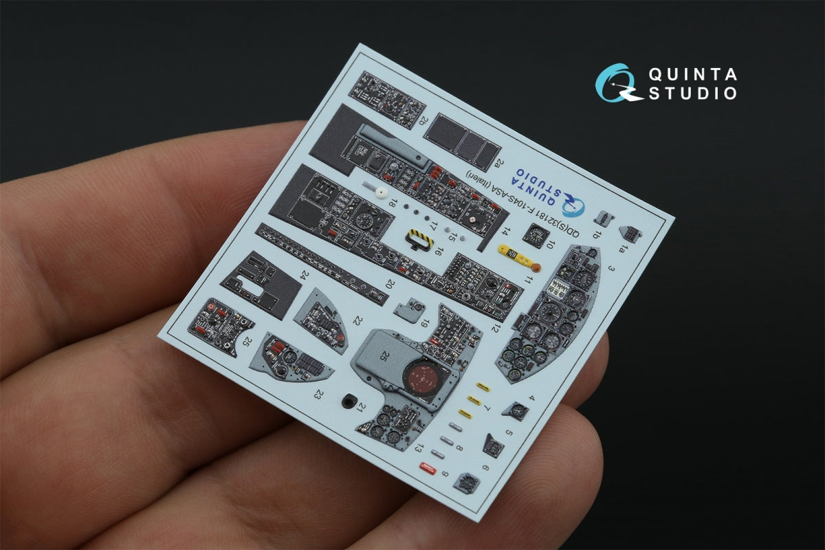 Quinta Studio QDS-32181 F-104S-ASA 3D-Printed coloured Interior on decal paper (Italeri) (small version) 1/32 – immagine 7
