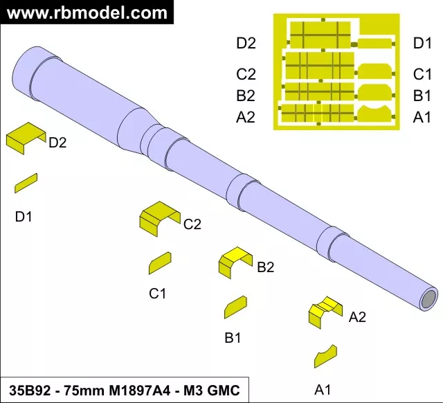 RB Model 35B92 75mm M1897A4 M3 GMC 1/35 – immagine 4
