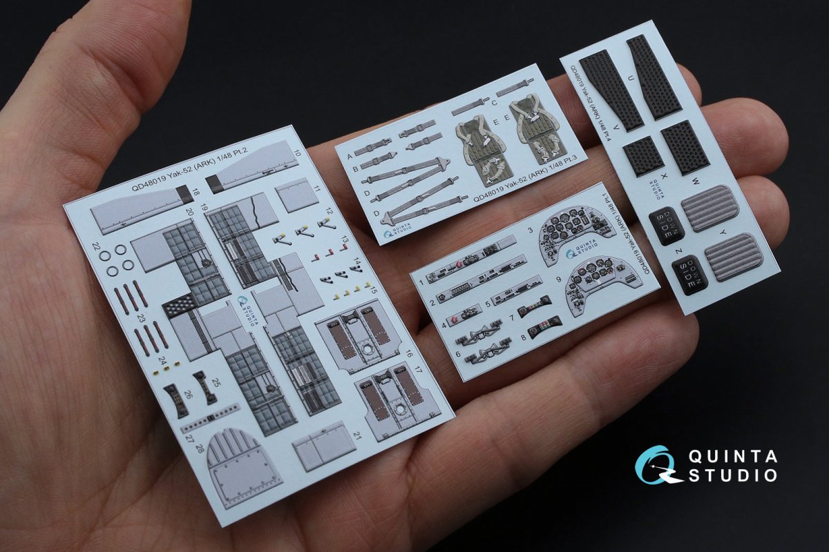 Quinta Studio QD48019 Yak-52 3D-Printed &amp;amp; coloured Interior on decal paper (ARK) 1/48 – Bild 3